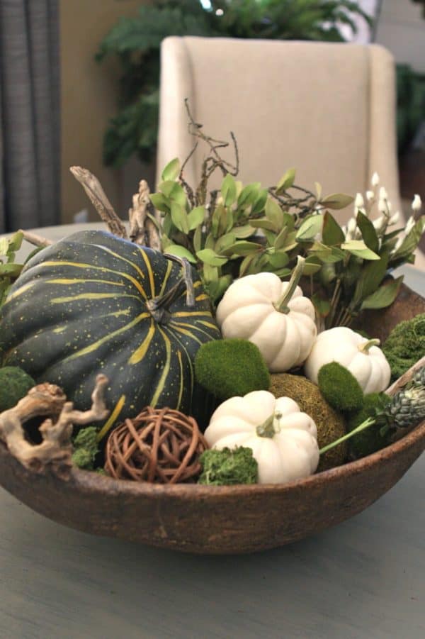 Pumpkins and Gourds are so versatile! Here are thirteen great ideas for working these fall harvest items into your everyday home decor! | fall home decor | pumpkin home decor ideas | how to decorate with pumpkins and gourds | fall pumpkin decor | decorating for fall | home decor ideas for fall | fall inspired home decor || Design Dazzle