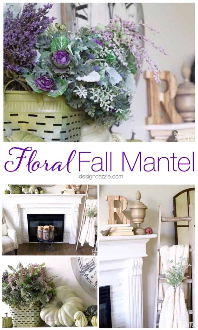 Create a unique fall mantel with incorporating beautiful and fun fall colors like greens, plums, lavender, blues, and sage. | decorating for fall | fall home decor tips | fall home decor ideas | fall decorating tips | fall mantel decor ideas | how to decorate a fall mantel || Design Dazzle