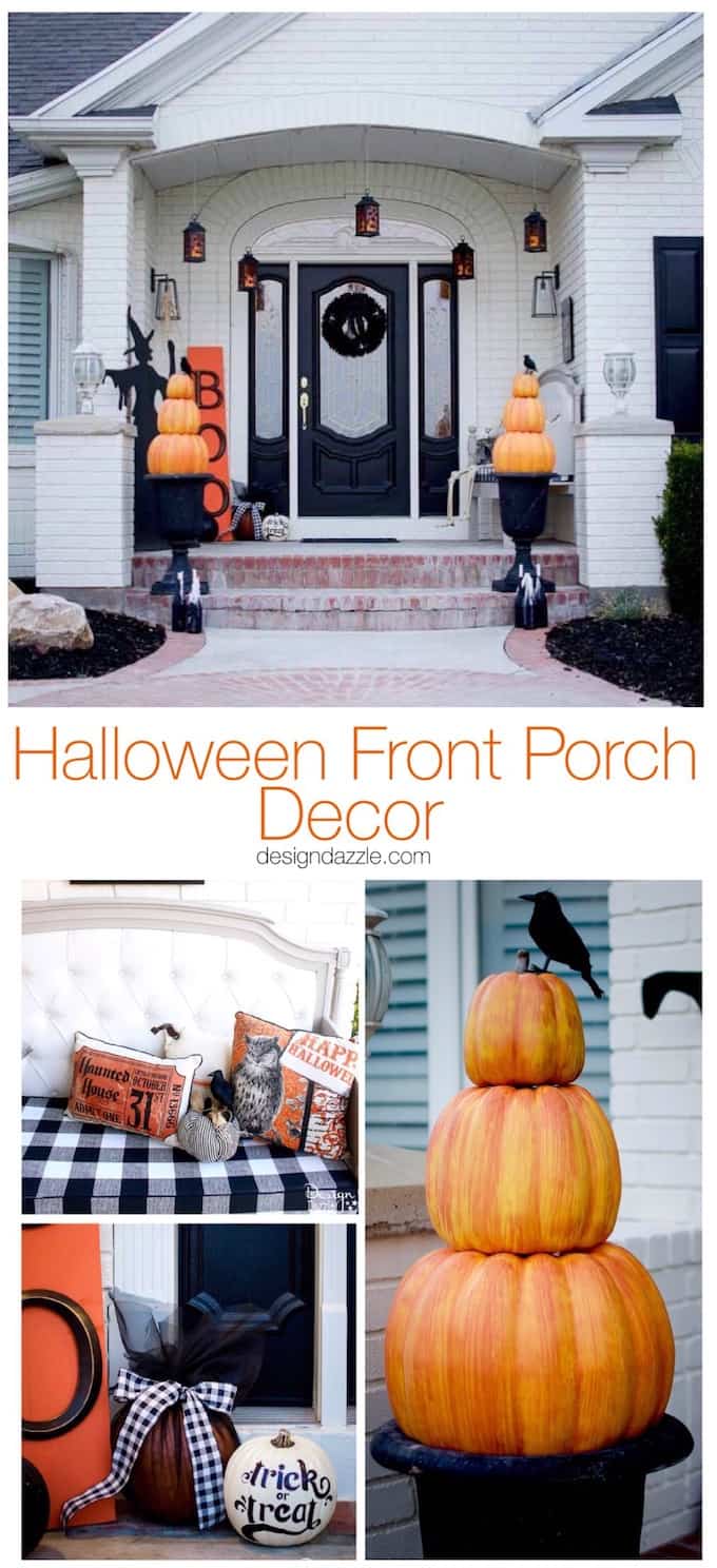 Home Depot's Halloween Style Challenge for my front porch! Fabulous DIY Halloween outdoor decor that includes a fire breathing dragon! #Halloween #halloweendecorations #frontporchideas || Design Dazzle 