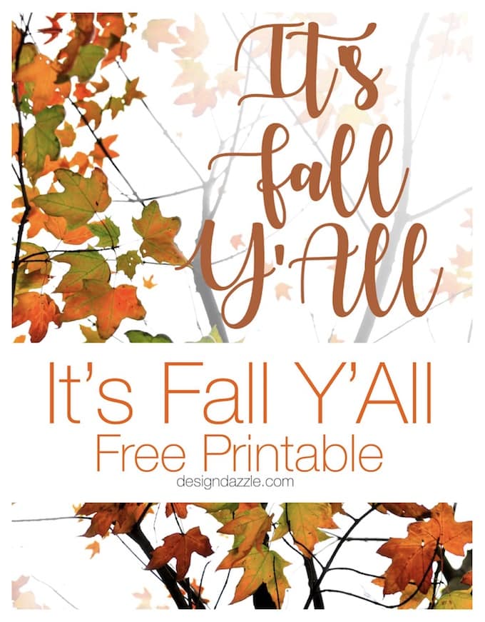 This fall ya'll free printable is so adorable and versatile, it can be used in your fall decor or even as a neighbor gift this fall! | fall decor ideas | fall home decor tips | fall themed printables | free printables for fall | free home decor ideas | seasonable printables || Design Dazzle