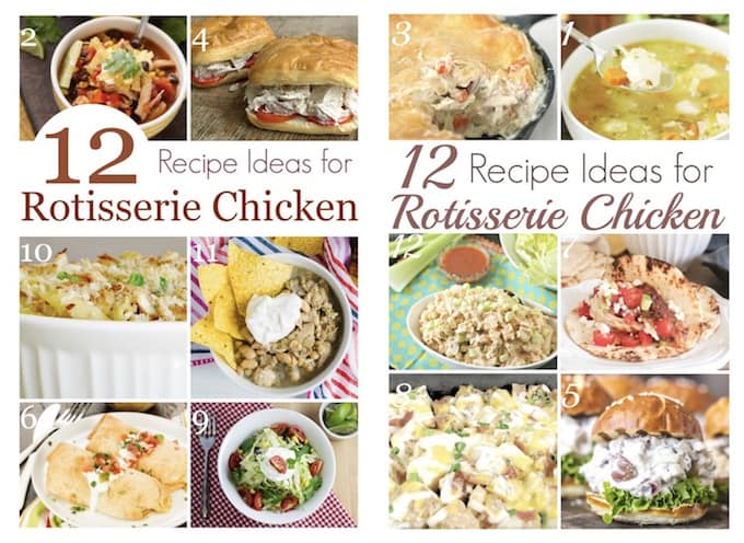 Rotisserie Chicken that you can easily grab one at the market on your way out, can be used in all 12 of these delicious Rotisserie Chicken Recipes! | how to use rotisserie chicken | rotisserie chicken recipe ideas | easy chicken recipes | chicken recipes for fall | #chickenrecipes  || Design Dazzle