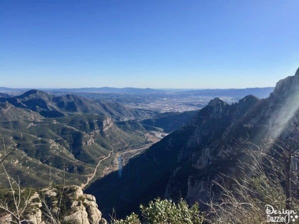 View from the top of Montserrat Spain. The horizon is a glimpse of the Mediterranean!