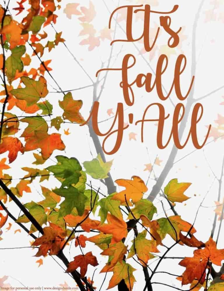It's Fall Y'All Free Printable - Design Dazzle