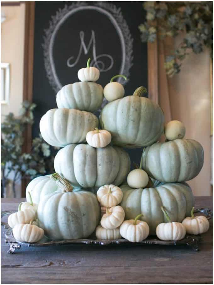 Pumpkins and Gourds are so versatile! Here are thirteen great ideas for working these fall harvest items into your everyday home decor! | fall home decor | pumpkin home decor ideas | how to decorate with pumpkins and gourds | fall pumpkin decor | decorating for fall | home decor ideas for fall | fall inspired home decor || Design Dazzle