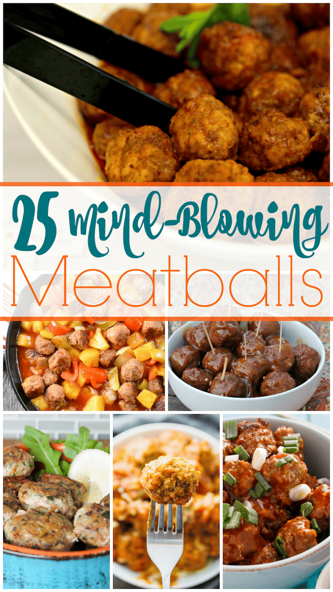 All 25 of these mind-blowing meatball recipes are sure to dazzle your tastebuds and make your dinner planning tonight a little bit easier! | homemade meatball recipes | easy meatball recipes | how to make homemade meatballs | meatball recipe ideas || Design Dazzle #meatballrecipe #homemademeatballs 