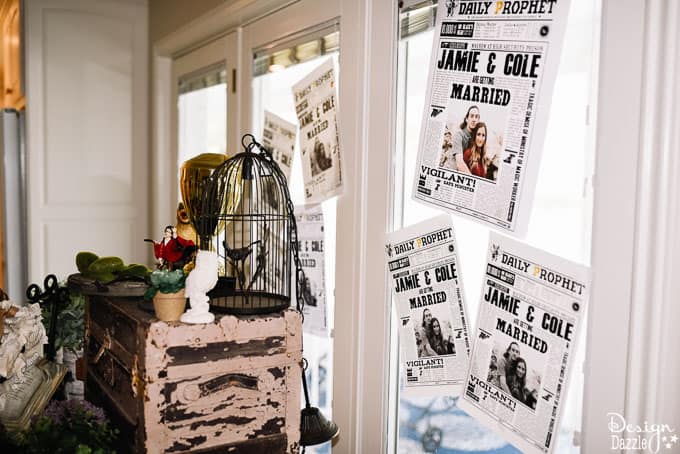 Is your bride to be a Harry Potter fanatic? This Harry Potter themed bridal shower will make her "Muggle to Mrs." dreams come true! | harry potter themed bridal shower | harry potter themed parties | bridal shower ideas | planning a bridal shower | themed bridal showers || Design Dazzle #harrypotter #bridalshower #themedbridalshower #themedparty 