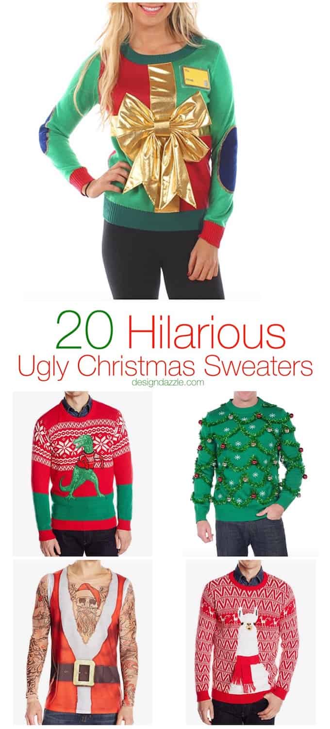 | homemade ugly Christmas sweater || Design Dazzle #uglychristmassweater #diychristmassweater #homemadeuglychristmassweater