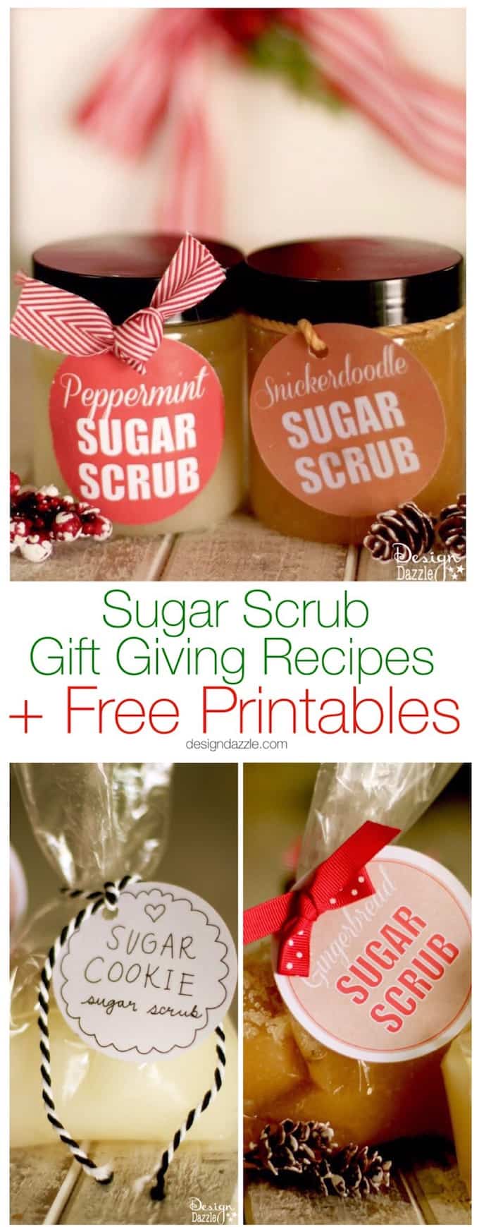 Sugar Scrub Christmas Gift Recipes and Free Printables by Toni Roberts