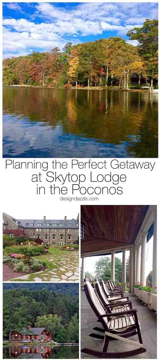 Looking for the perfect getaway? Whether you are going for your honeymoon or with your family Skytop Lodge in the Poconos is just what you're looking for! | Poconos travel guide | where to stay in the Poconos | Poconos travel tips | Skytop Lodge in the Poconos | fall travel destinations || Design Dazzle #skytoplodge #poconos #traveltips #falltravel