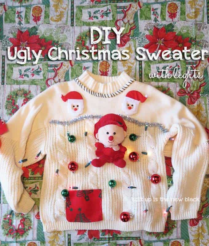 Whether you're a fan of DIY or you like to buy, this post has 20 hilarious ugly Christmas sweater ideas for anyone and everyone! | Design Dazzle