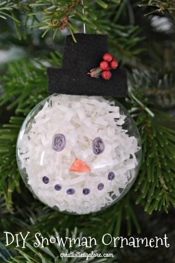Want a fun and easy activity to do at a Christmas party? Then this DIY snowman ornament is the perfect craft for you and your guests.
