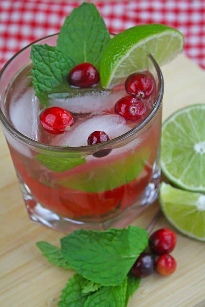 Cranberry and Ginger Beer Mistletoe Mojito