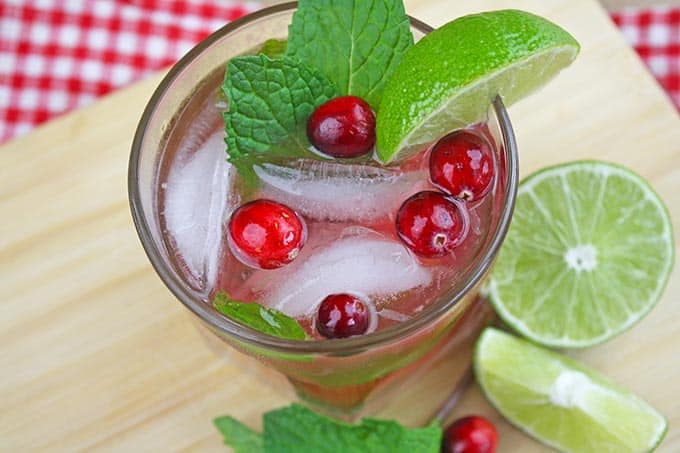 Cranberry and Ginger Beer Mistletoe Mojito