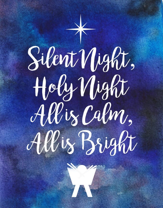 Silent Night Free Christmas Printable Design Dazzle