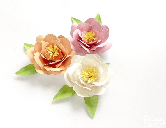 How to make Paper Peonies! Free Template for DIY Paper Peonies at Designdazzle.com