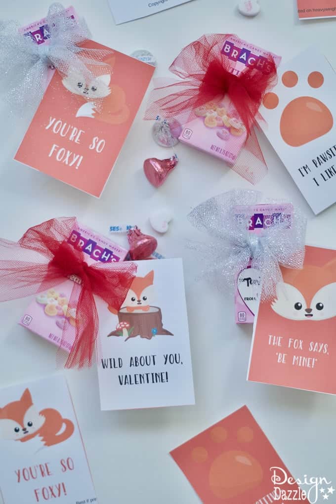 The expenses of buying Valentine's Day cards can really add up! These adorable Free Printable Foxy Valentines are the perfect solution! | Design Dazzles