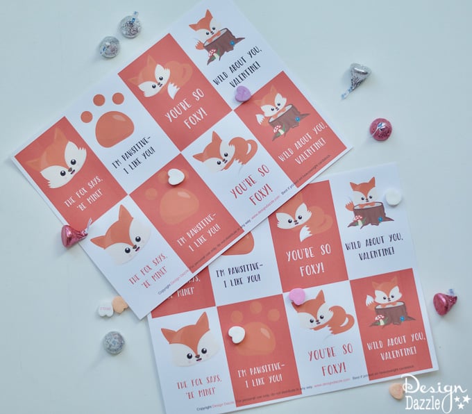 The expenses of buying Valentine's Day cards can really add up! These adorable Free Printable Foxy Valentines are the perfect solution! | Design Dazzles