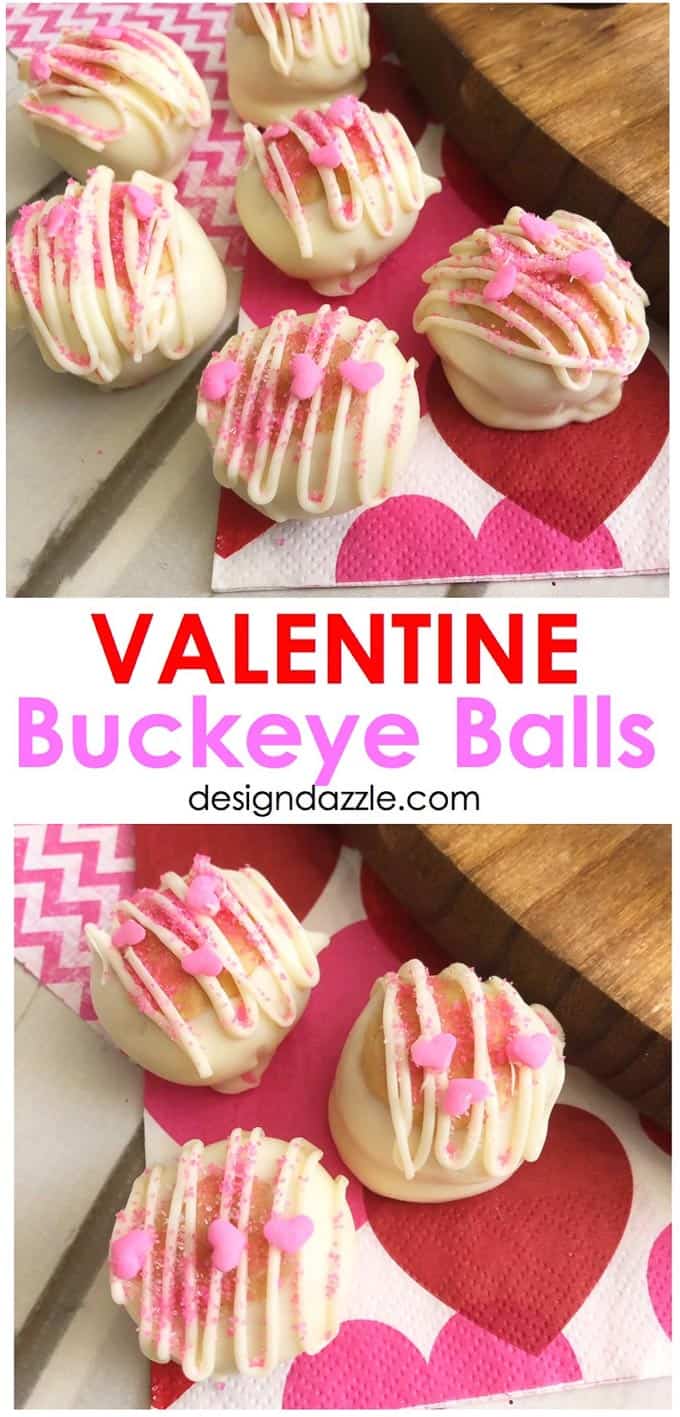 Valentine Buckeye Balls, what better way to celebrate Valentine's Day than with America's favorite duo: peanut butter and chocolate. | Design Dazzle