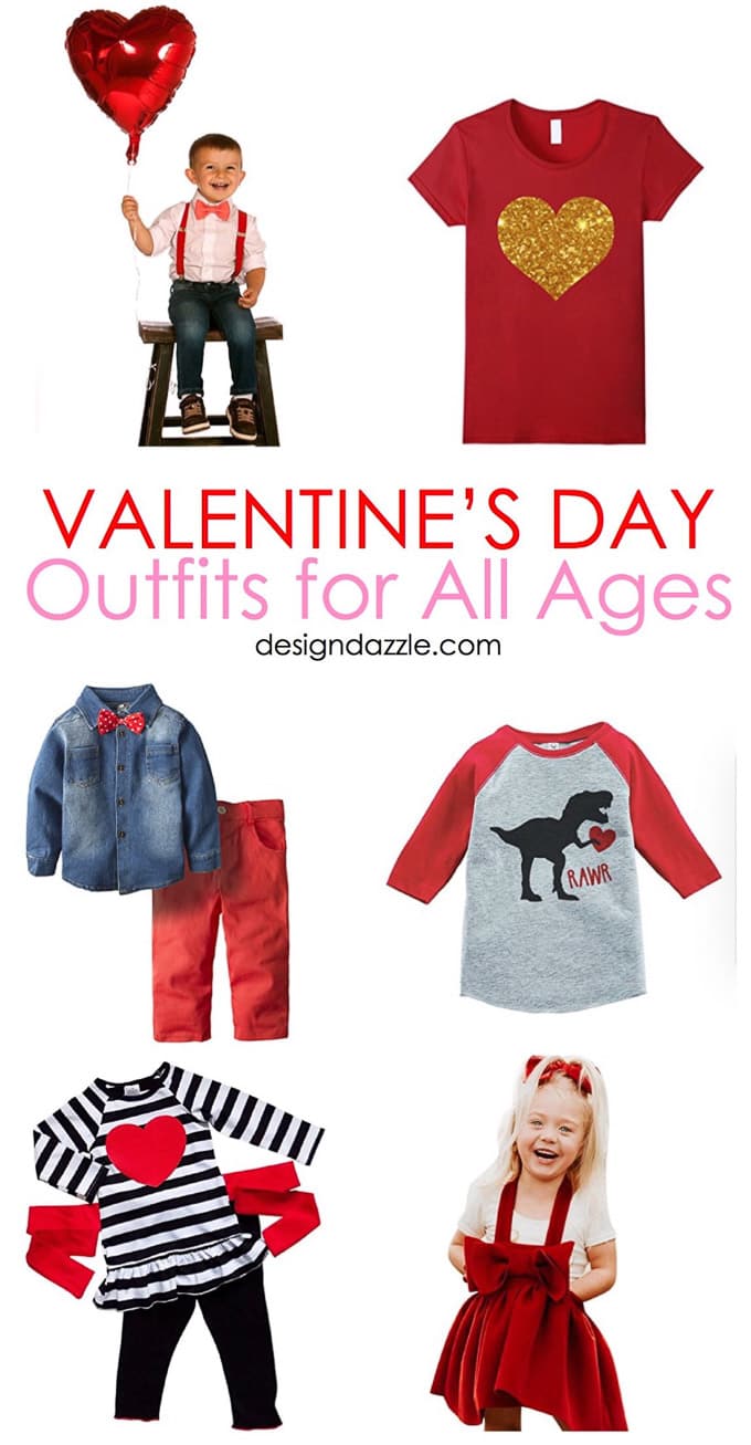 With the day of love right around the corner, here are 26 adorable and affordable Valentine's Day outfits for the whole family! | Design Dazzle 