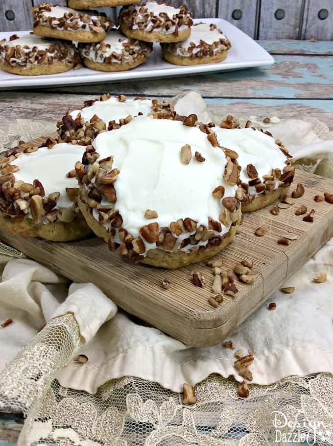 If you're looking for tasty, easy, and deliciously moist cookies than these mouther watering carrot cake cookies will be the perfect cookie for you!  | Design Dazzle 