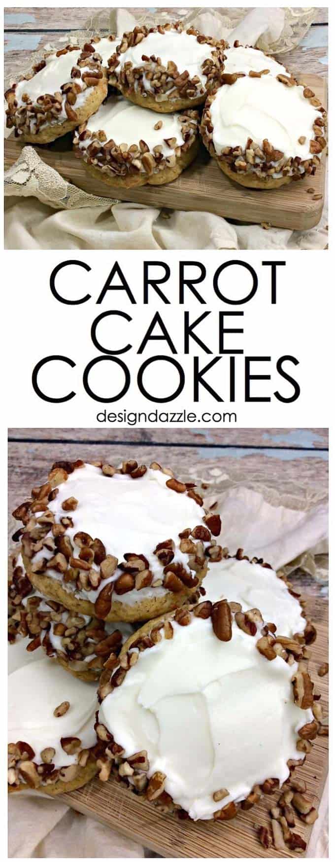 If you're looking for tasty, easy, and deliciously moist cookies than these mouther watering carrot cake cookies will be the perfect cookie for you!  | Design Dazzle 