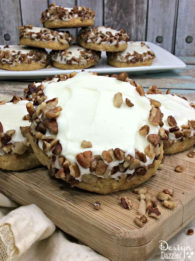 If you're looking for tasty, easy, and deliciously moist cookies than these mouther watering carrot cake cookies will be the perfect cookie for you!  | Design Dazzle 