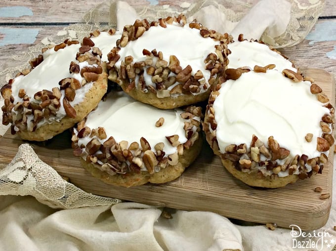 If you're looking for tasty, easy, and deliciously moist cookies than these mouther watering carrot cake cookies will be the perfect cookie for you!  | Design Dazzle 