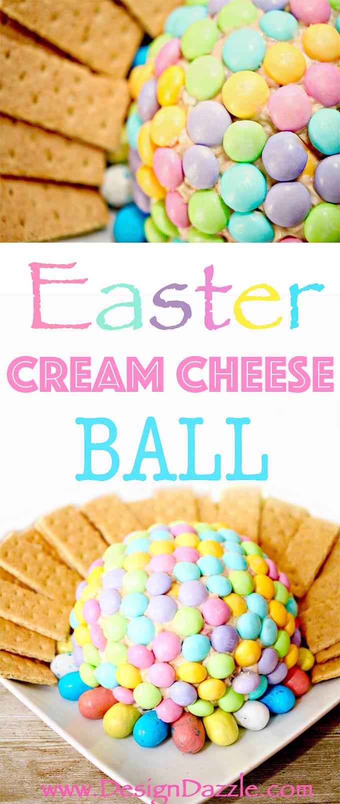 If you are a fan of cream cheese (who isn't?) and chocolate then you will love this decadent treat! Find the recipe and instructions to this delicious Easter Cream Cheese Ball below! | Design Dazzle