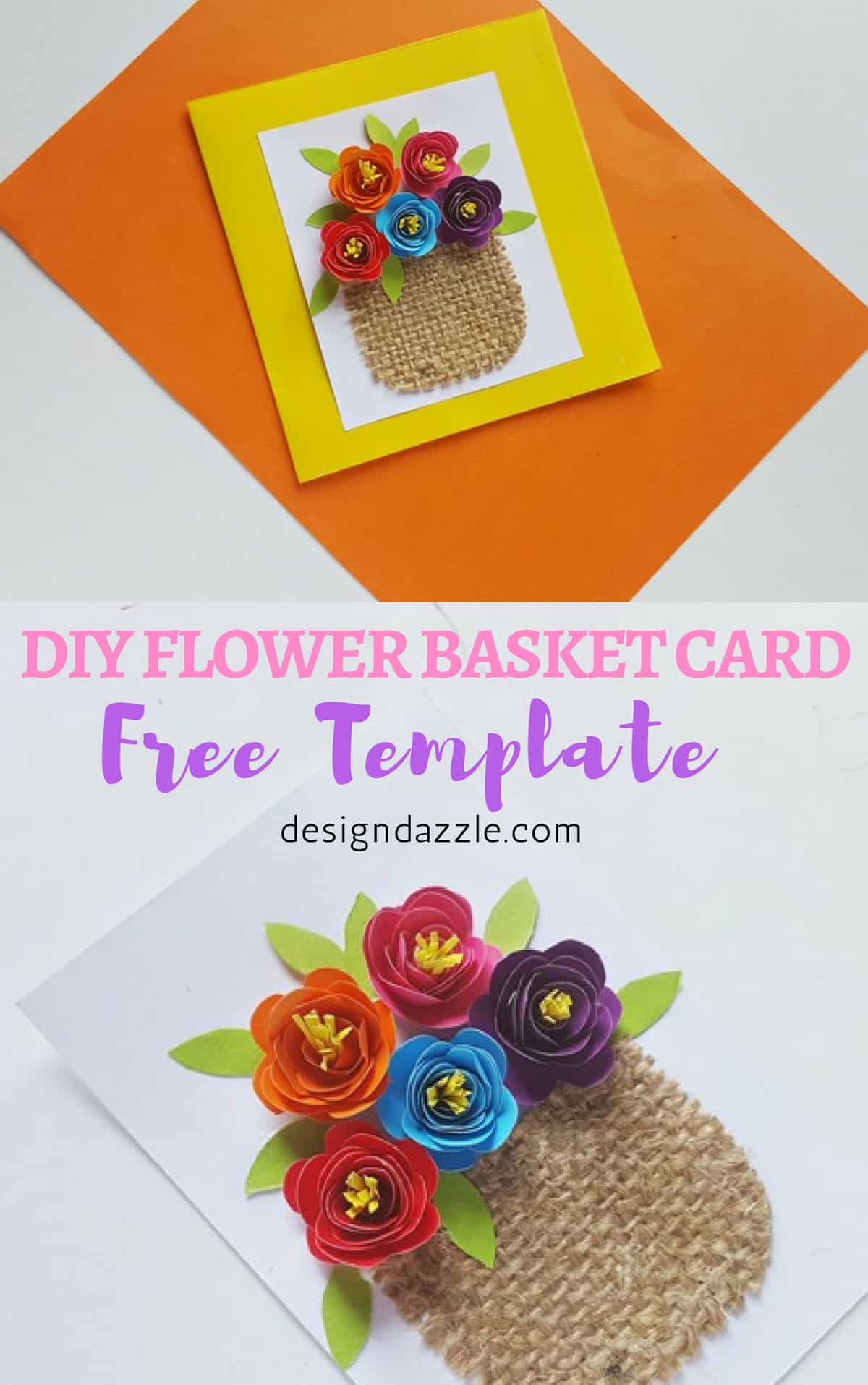 This flower basket card is so beautiful and easy to make. It's a perfect card to make for Mother's Day! I love that it has that beautiful and sweet appeal. - Design Dazzle