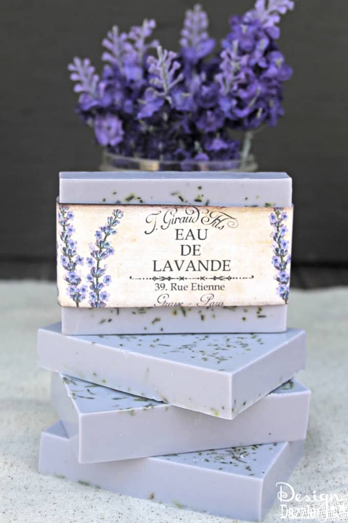 This Homemade Rosemary Lavender Soap recipe is surprisingly simple and turns out absolutely gorgeous every time you make it! | Design Dazzle