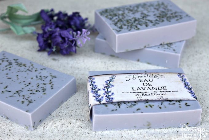 This Homemade Rosemary Lavender Soap recipe is surprisingly simple and turns out absolutely gorgeous every time you make it! | Design Dazzle