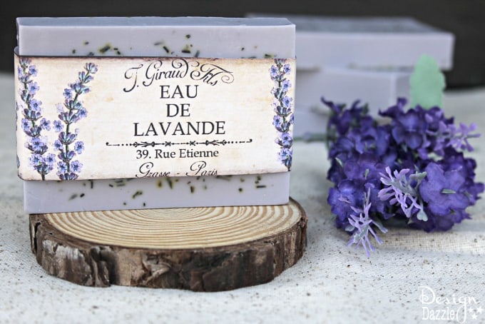 This Homemade Rosemary Lavender Soap recipe is surprisingly simple and turns out absolutely gorgeous every time you make it! | Design Dazzle