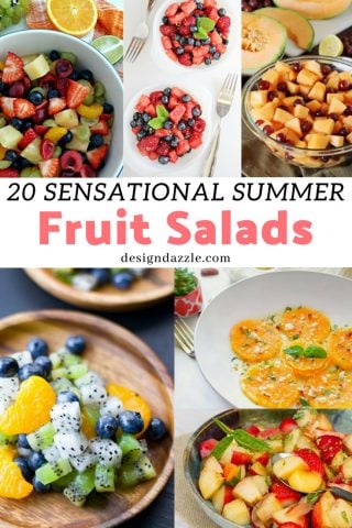 These summer fruit salads are guaranteed healthy and delicious! They are also a feast for the eye with their beautiful, vibrant colors! - Design Dazzle