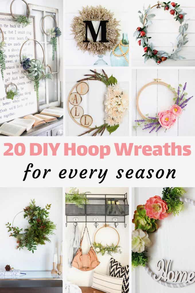 You definitely need to make one (or maybe more) of these DIY hoop wreaths for your home! They're so pretty and so quick and easy to make! - Design Dazzle