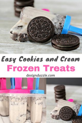 These cookies and cream frozen treats are super easy to make! Although you need to wait for few hours before they could be served, the wait will definitely be worth it! These are perfect for an afternoon snacks for both the kids and adult in the house or as treats for your party...an Oreo themed party! Why not! - Design Dazzle