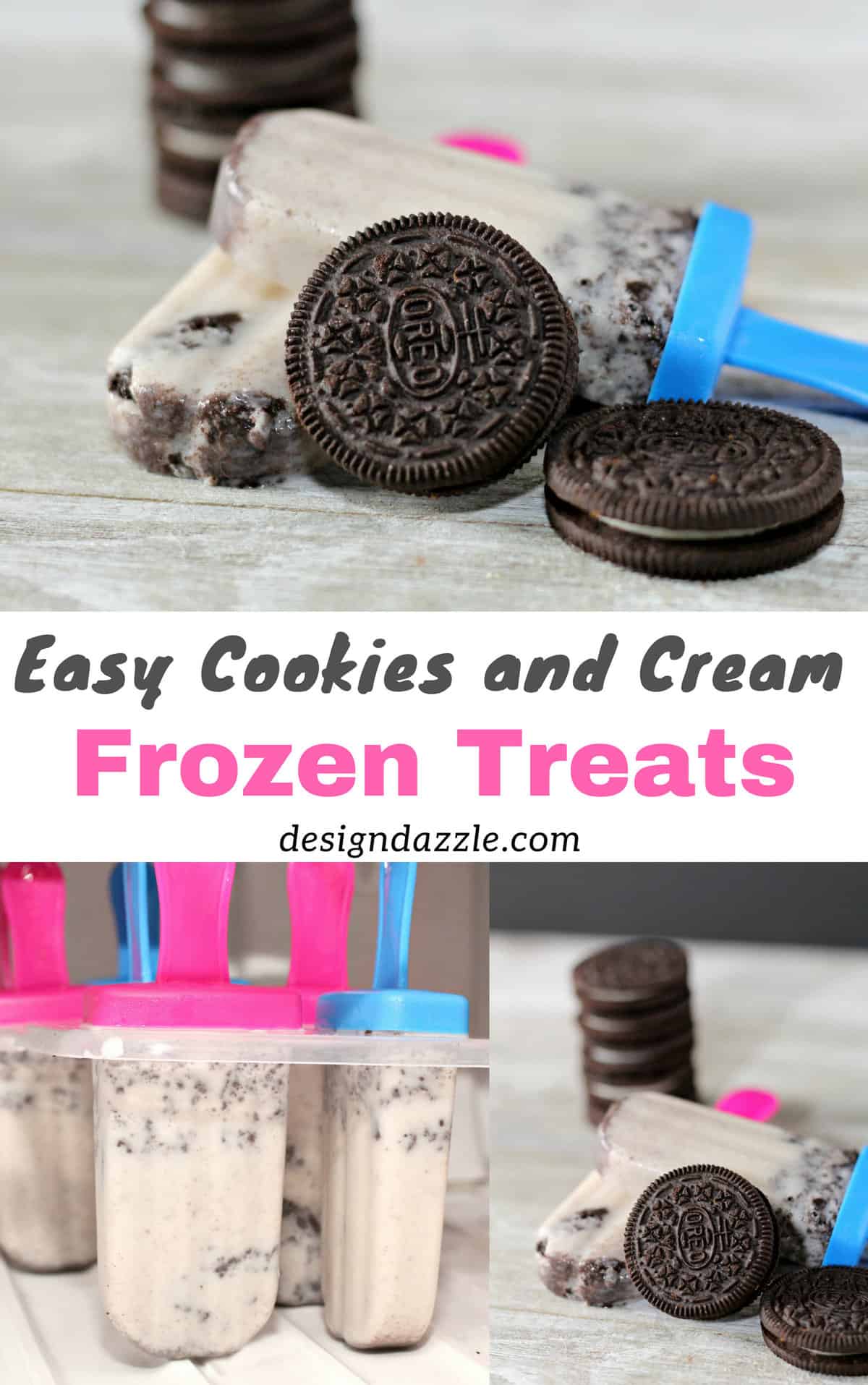 These cookies and cream frozen treats are super easy to make! Although you need to wait for few hours before they could be served, the wait will definitely be worth it! These are perfect for an afternoon snacks for both the kids and adult in the house or as treats for your party...an Oreo themed party! Why not! - Design Dazzle