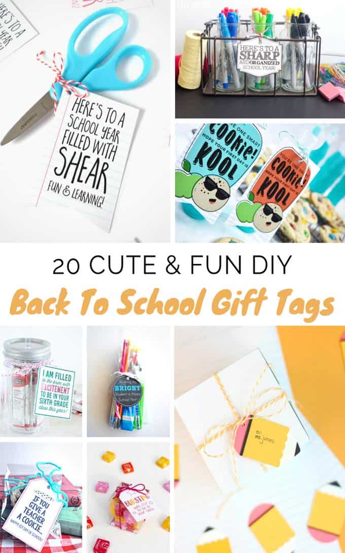 These DIY back to school gift tags are super cute you will want to give them to your kids' teachers even if it's not the first day of school! They're also super easy and quick to make, even the kids will have fun making them! - Design Dazzle