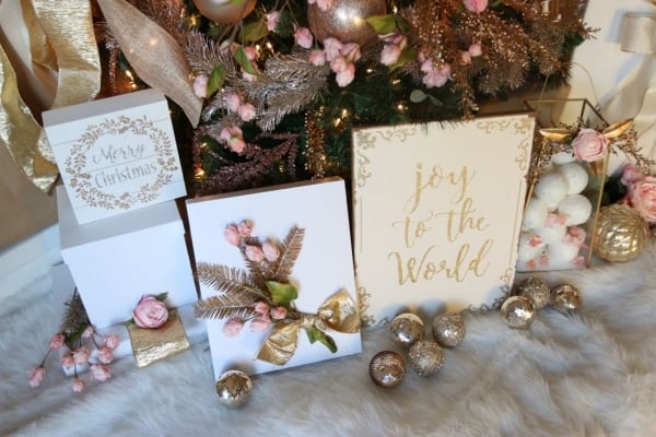 Pink Florals And Gold Metallics Christmas Tree - Dream Tree Challenge | Toni Roberts Design Dazzle