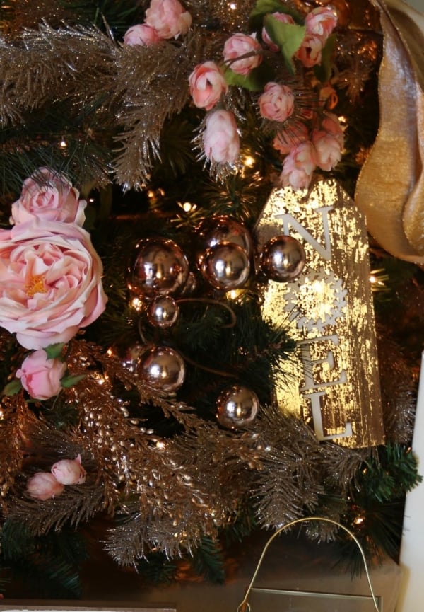 Pink Florals And Gold Metallics Christmas Tree - Dream Tree Challenge | Toni Roberts Design Dazzle