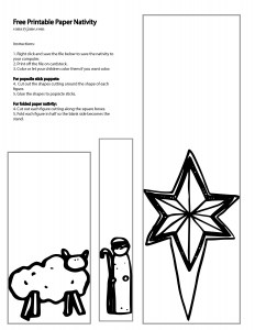 FREE and simple nativitiy coloring pages. You can use them for coloring sheets, popsicle stick puppets or just a kid-friendly nativity. 