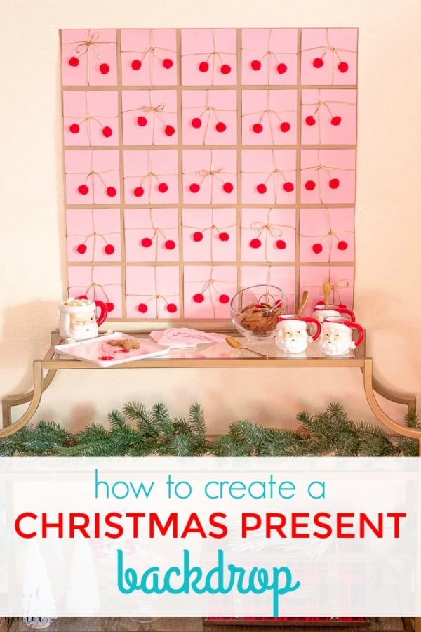 I'm sharing a fun Christmas present party backdrop. I'm always sharing with my reader's easy DIY ideas and I'm often inspired by fun, everyday objects. 