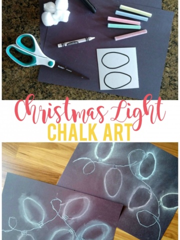 Christmas light chalk art is a fun and easy craft to do during the holidays. Great for kids of all ages!