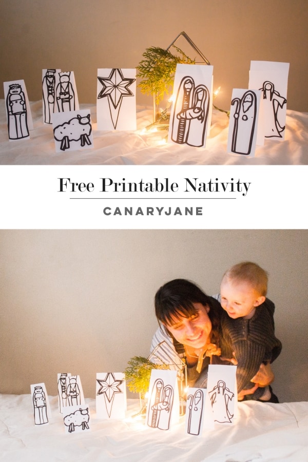 The cutest printable Nativity that your kids will love to color! This adorable nativity scene is totally free! #christmas #nativity || Design Dazzle