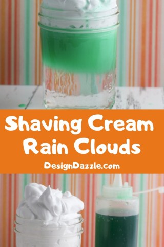 Shaving cream rain clouds