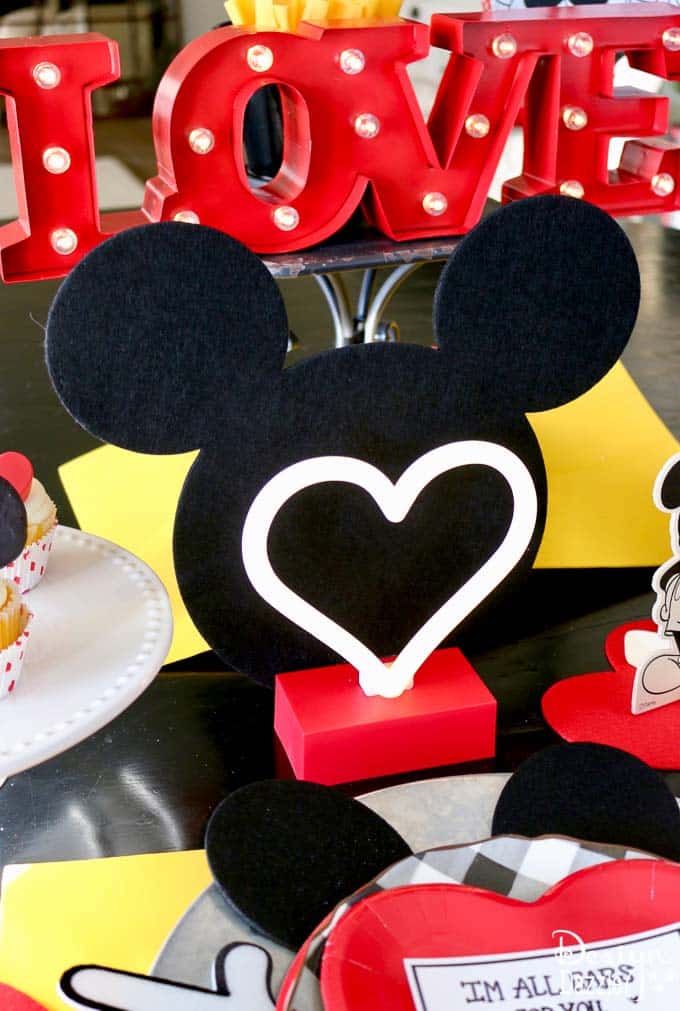 Whether you are planning a party for kids or adults, this Mickey and Minnie Valentine's Day Celebration is adorable and loads of fun! | Design Dazzle