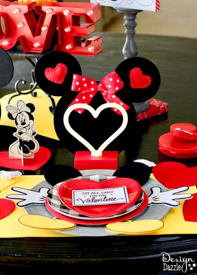 Whether you are planning a party for kids or adults, this Mickey and Minnie Valentine's Day Celebration is adorable and loads of fun! | Design Dazzle