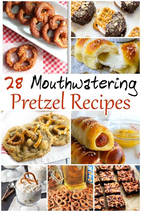 Delicious pretzel recipes, both sweet and savory! Dessert ideas and snack ideas for mouthwatering soft pretzels. #pretzels #desserts || Design Dazzle