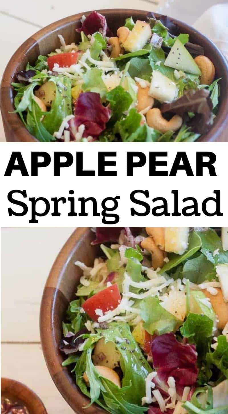 This apple pear spring salad will definitely bring joy to your day! It's fresh, healthy, and delicious! It's simple but has lots of elements you'll love! - Design Dazzle