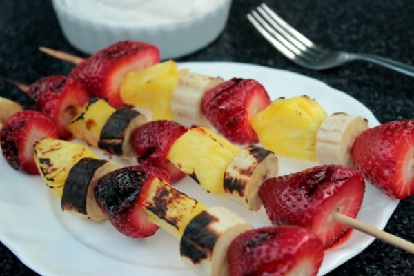 Grilled fruit kabobs