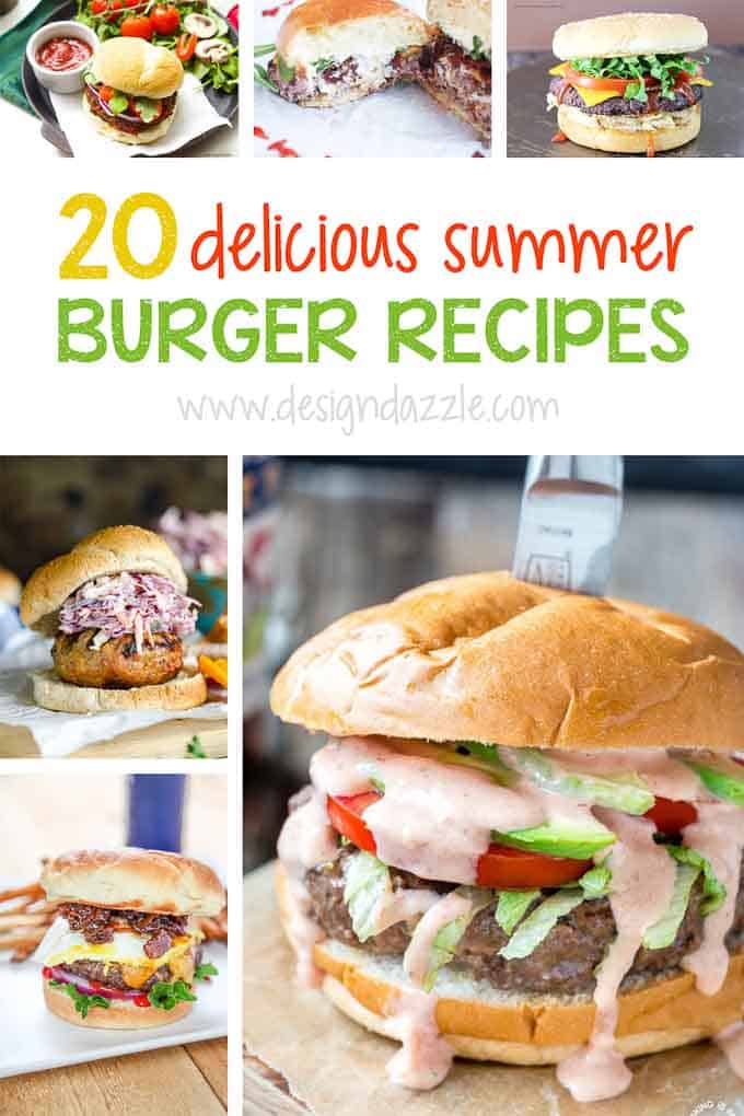 Summer burger recipes pinterest with text